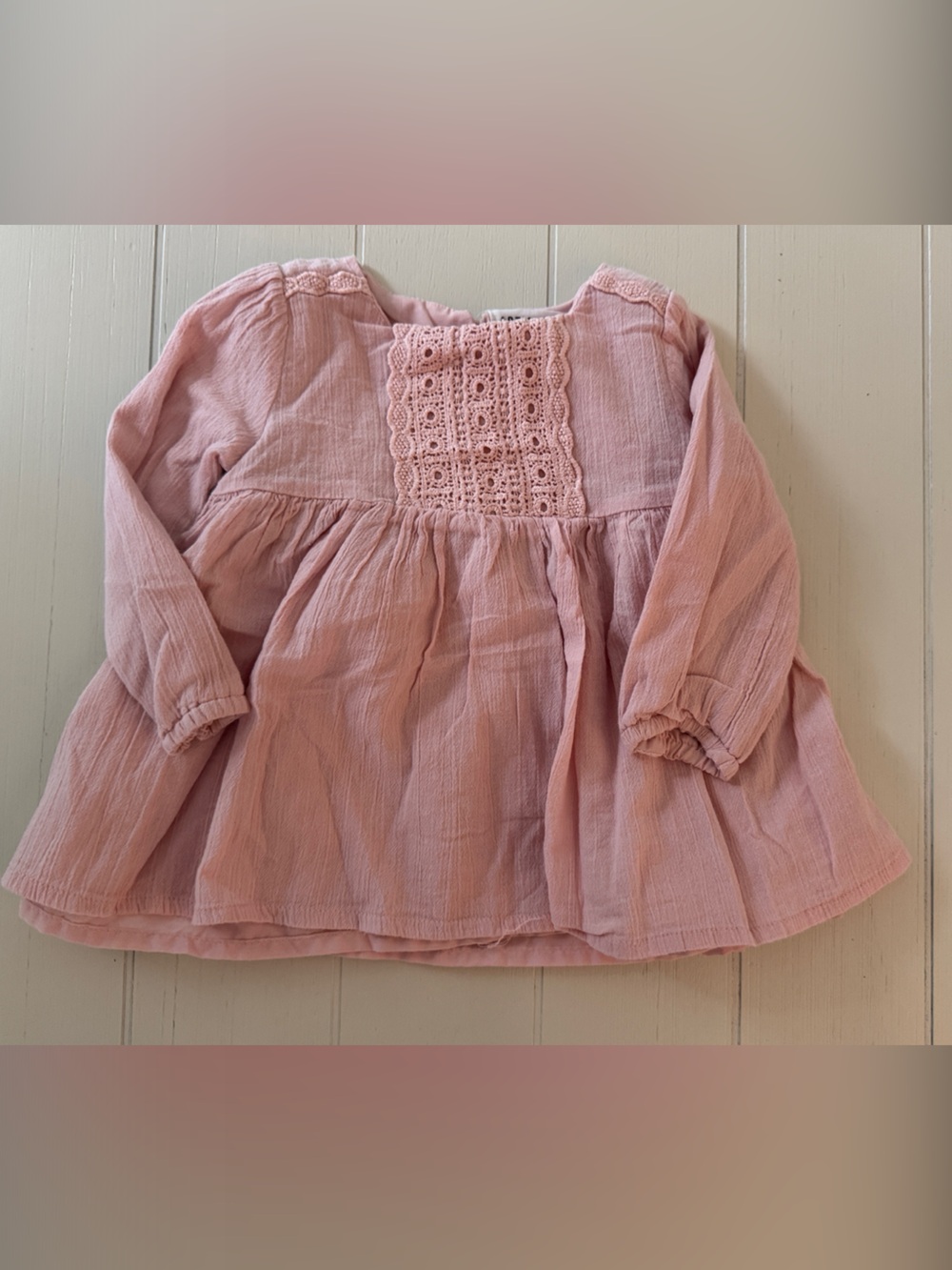 Baby Girl Blush Pink Peasant Blouse